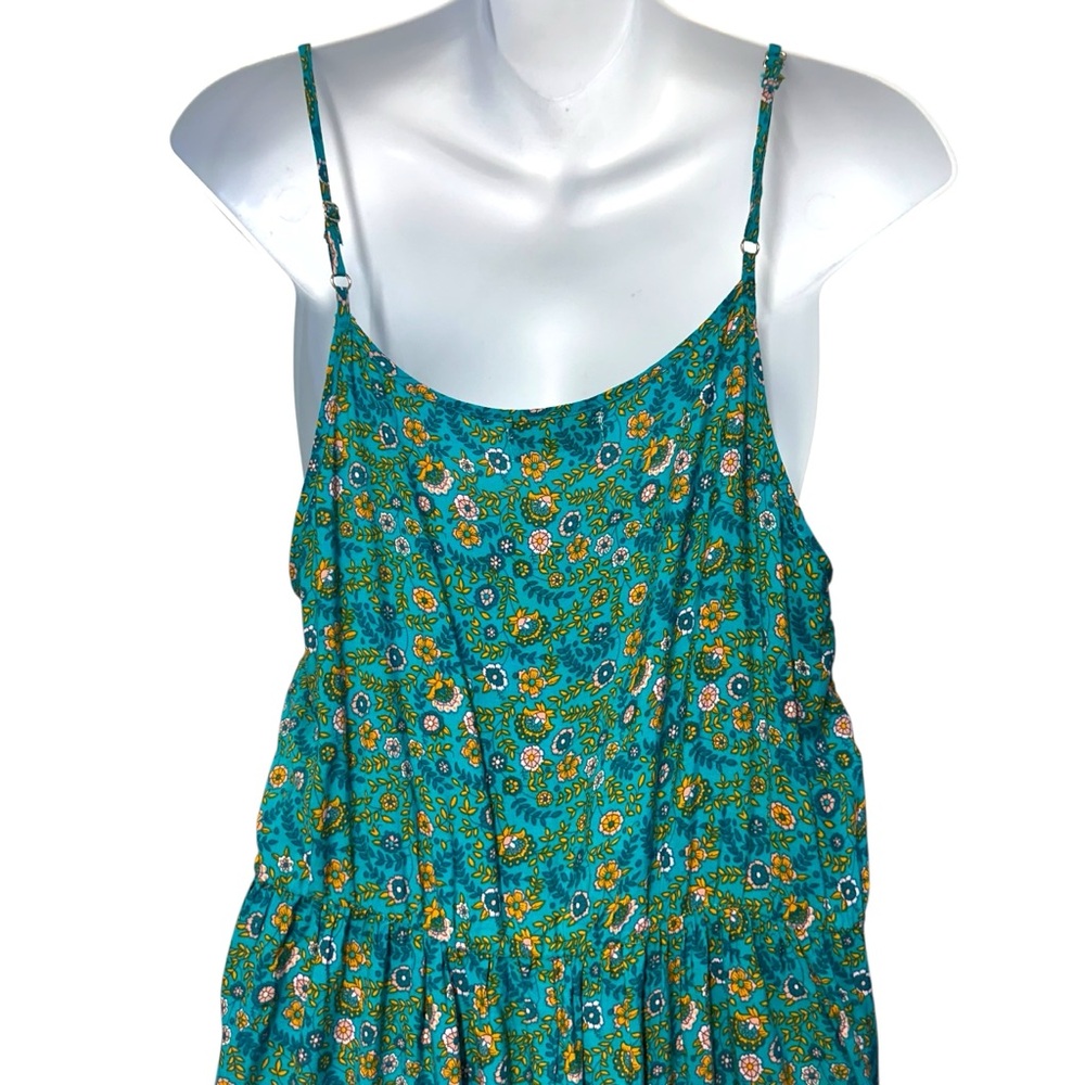 NATURAL LIFE Teal Floral Boho Wide-Leg Jumpsuit with Pink Accent - Picture 8 of 12